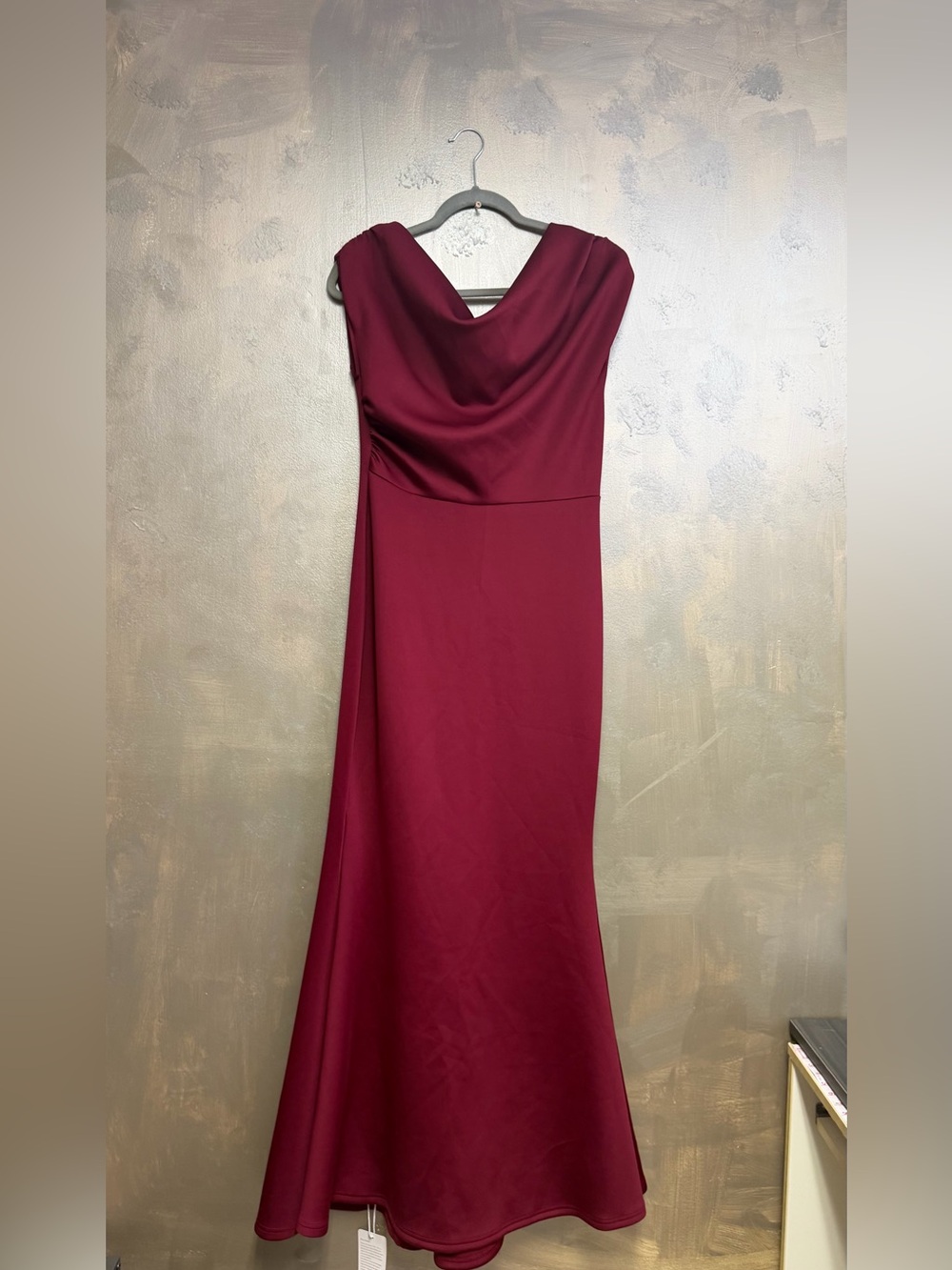 Sleeveless Cowl Neck Maxi Dress in Deep Wine